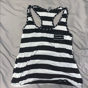 Black and white striped tank top